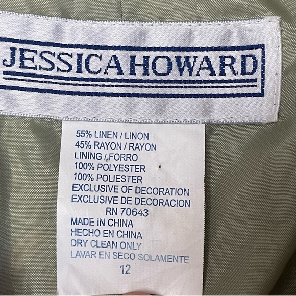 Vintage Jessica Howard women’s size 12 Floral Shirt linen toggle Cottagecore - Picture 6 of 8